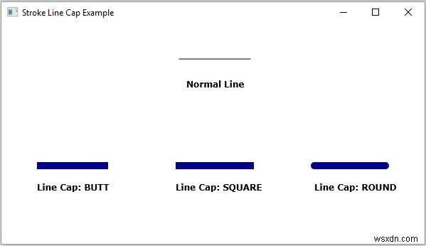 Giải thích thuộc tính Stroke Line Cap của các hình dạng 2D trong JavaFX 