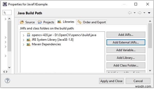 Cách thiết lập OpenCV Java với eclipse? 