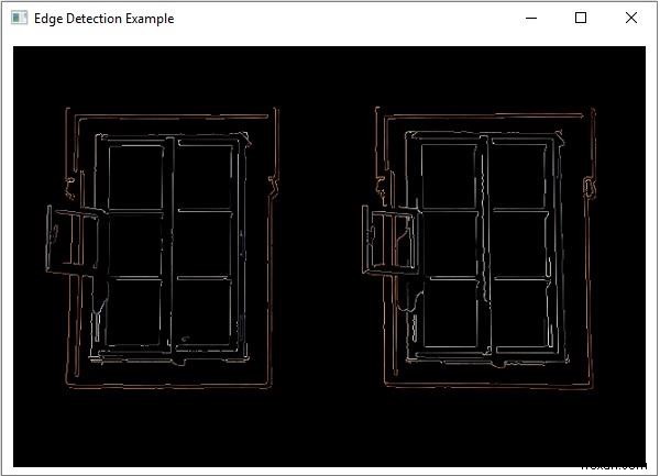 Ví dụ Java chứng minh khả năng phát hiện cạnh bất thường trong OpenCV. 