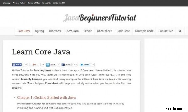 Hướng dẫn Java Trực tuyến Miễn phí Phổ biến nhất 