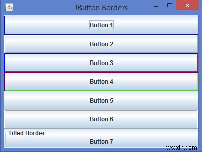 Làm thế nào chúng ta có thể áp dụng các đường viền khác nhau cho JButton trong Java? 