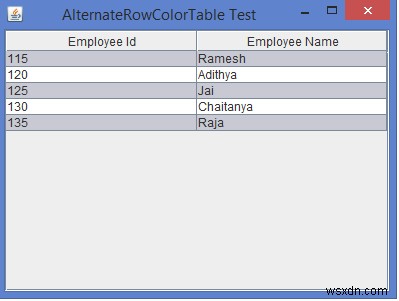 Làm cách nào để đặt màu cho các hàng thay thế của JTable trong Java? 