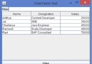 Làm thế nào chúng ta có thể lọc một JTable trong Java? 