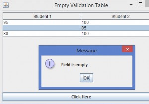 Làm thế nào để xác thực nếu JTable có một ô trống trong Java? 
