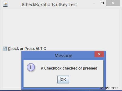 Làm cách nào để đặt phím tắt cho JCheckBox trong Java? 