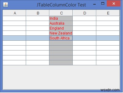 Làm cách nào chúng ta có thể đặt màu nền / nền trước cho từng cột của một JTable trong Java? 