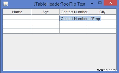 Làm cách nào để đặt chú giải công cụ cho mỗi cột của JTableHeader trong Java? 
