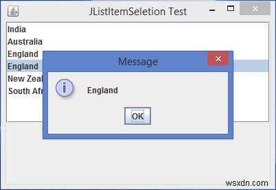 Làm thế nào để hiển thị một giá trị khi chọn một mục JList trong Java? 