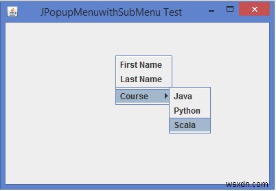Làm cách nào chúng ta có thể tạo JPopupMenu với menu phụ trong Java? 