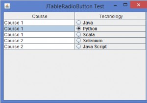 Làm cách nào chúng ta có thể thêm / chèn JRadioButton vào một ô JTable trong Java? 