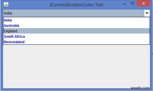 Làm cách nào chúng ta có thể đặt màu nền trước và màu nền thành các mục JComboBox trong Java? 