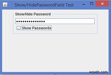 Làm cách nào chúng ta có thể hiển thị / ẩn ký tự echo của JPasswordField trong Java? 