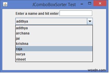 Làm thế nào chúng ta có thể sắp xếp các mục của một JComboBox trong Java? 