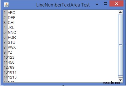 Làm cách nào chúng ta có thể hiển thị số dòng bên trong JTextArea trong Java? 