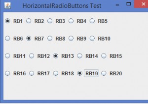 Làm thế nào chúng ta có thể căn chỉnh các JRadioButtons theo chiều ngang trong Java? 