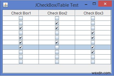 Làm thế nào chúng ta có thể thêm / chèn một JCheckBox bên trong một ô JTable trong Java? 