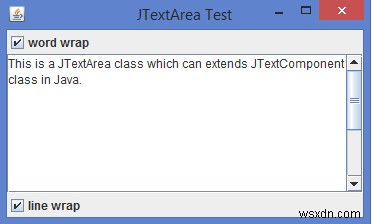 Làm cách nào chúng ta có thể triển khai dòng bao quanh và văn bản bao từ bên trong JTextArea trong Java? 