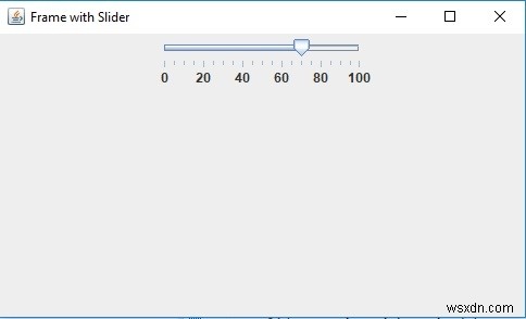 Chương trình Java để thiết lập phạm vi trong JSlider 