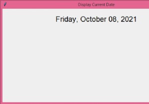Tkinter-Làm cách nào để hiển thị ngày hiện tại trong cửa sổ tkinter? 