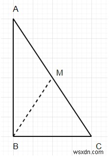 Chương trình Python để tìm góc giữa điểm giữa và đáy của một tam giác vuông 
