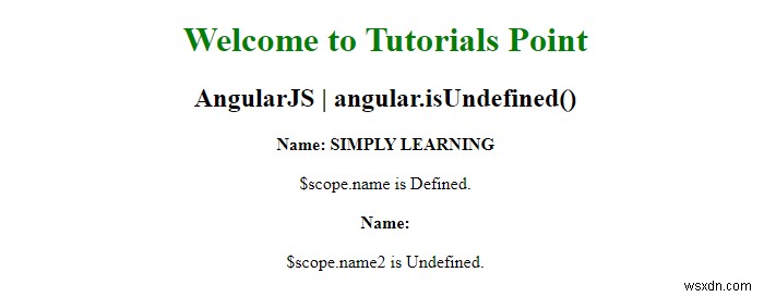 AngularJS - phương thức isUndefined () 