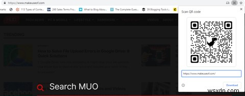 Cách tạo mã QR cho trang web trong Chrome