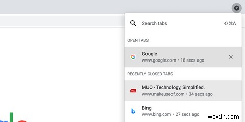 Google Chrome sẽ sớm cho phép bạn nhanh chóng tìm và khôi phục các tab đã đóng 