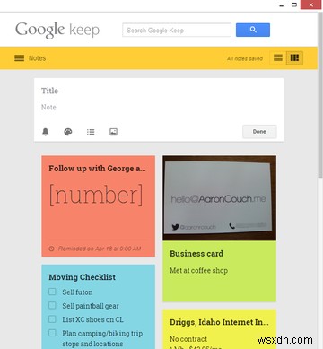 Google Keep dành cho Chrome:Giải pháp trong trình duyệt của bạn để ghi chú nhanh 