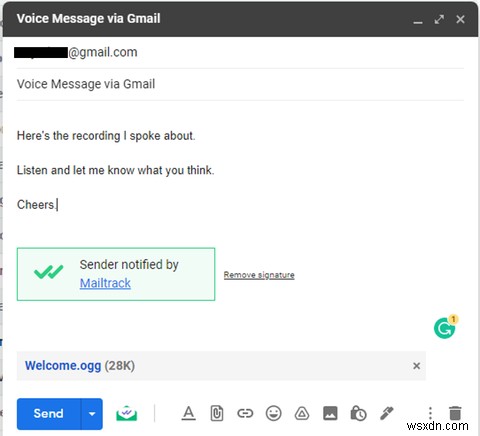 Cách gửi tin nhắn thoại trong Gmail 