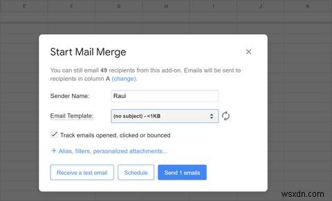 Cách gửi hàng loạt email trong Gmail từ Google Trang tính 