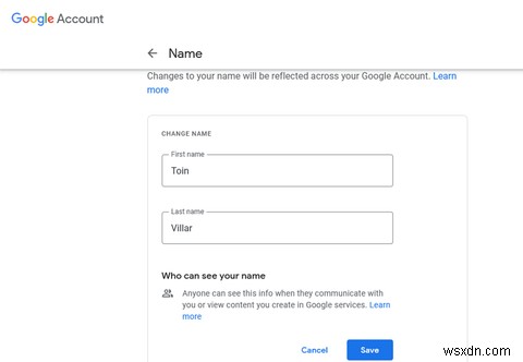 Cách thay đổi tên và địa chỉ email của bạn trong Gmail 