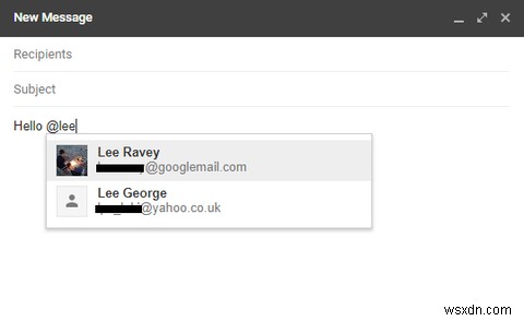 Cách Đề cập (@) Người dùng khác trong Gmail mới 