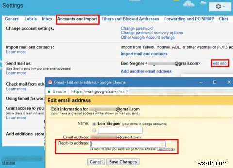 Cách nhận thư trả lời qua email ở địa chỉ khác 