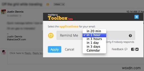 Tiện ích mở rộng Chrome duy nhất bạn cần cho Gmail:mxHero Toolbox 
