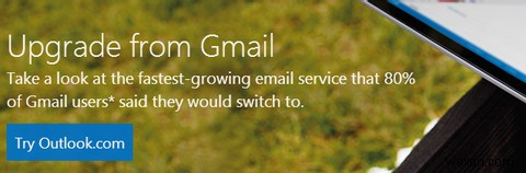 Microsoft nhằm thu hút người dùng Gmail bằng trang web so sánh rõ ràng