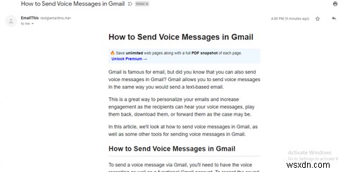 3 cách dễ dàng để gửi một trang web hoàn chỉnh qua email 