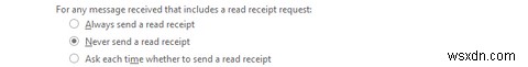 Cách tắt biên nhận đã đọc trong Outlook 