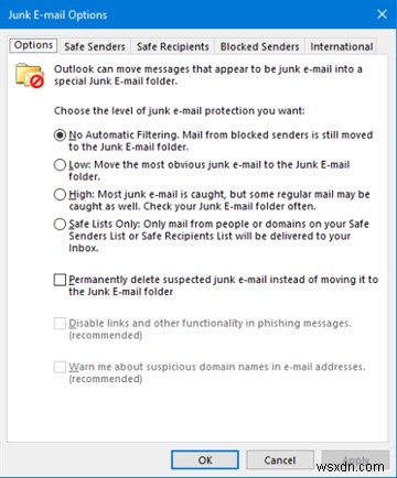 Làm thế nào để tránh thư rác và thư lộn xộn trong Outlook 