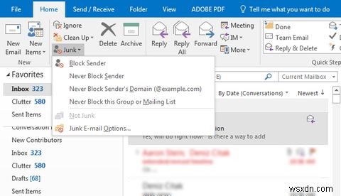 Cách đưa địa chỉ email vào danh sách trắng trong Outlook