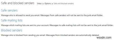 Cách đưa địa chỉ email vào danh sách trắng trong Outlook.com