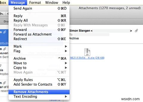 Quản lý tệp đính kèm trong Mac Mail 