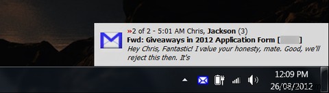 Xem thư Gmail mới trong khay hệ thống của bạn với Google Notifier cho Gmail 
