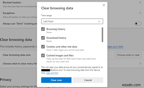 Cách xóa bộ nhớ cache và dữ liệu duyệt web trên Microsoft Edge 