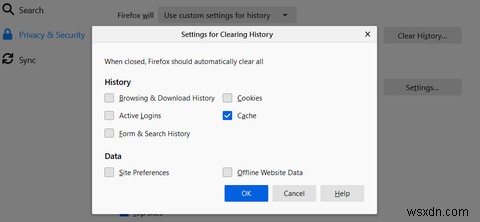 Cách xóa bộ nhớ cache trong Mozilla Firefox 