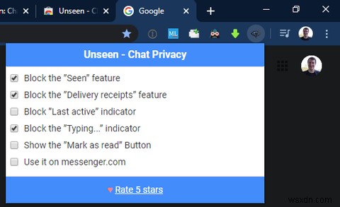 Cách ẩn tính năng gõ và xem trên Facebook Messenger 