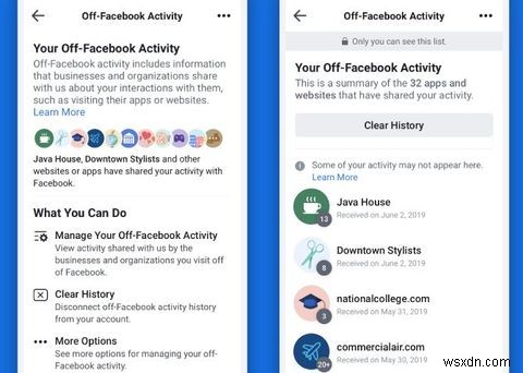 Sử dụng Công cụ hoạt động ngoài Facebook để không bị quảng cáo trực tuyến đeo bám 