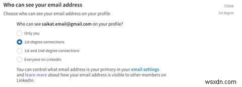 Tăng cường quyền riêng tư trên LinkedIn của bạn bằng cách giới hạn ai có thể xem địa chỉ email của bạn
