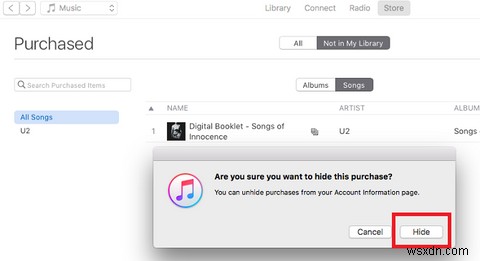 Cách ẩn nhạc đã mua trong iTunes 