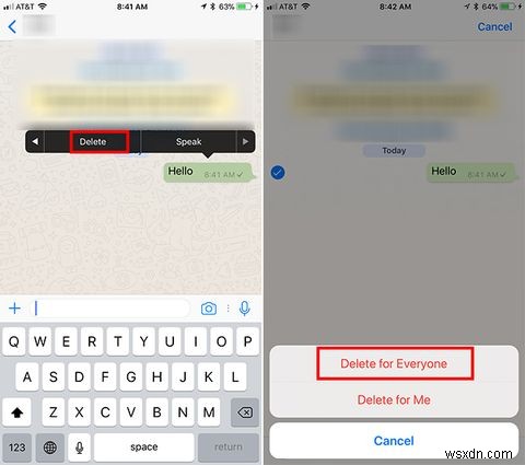 Cách hủy tin nhắn trong WhatsApp 