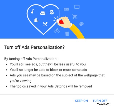 Cách tắt quảng cáo được cá nhân hóa của Google 